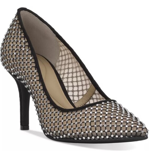 I.N.C. Women's Zitah Embellished Pointed Toe Pumps Black Mesh US Size 9 NWB - Picture 1 of 11